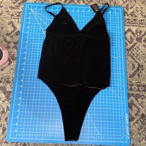 Black velvet bodysuit